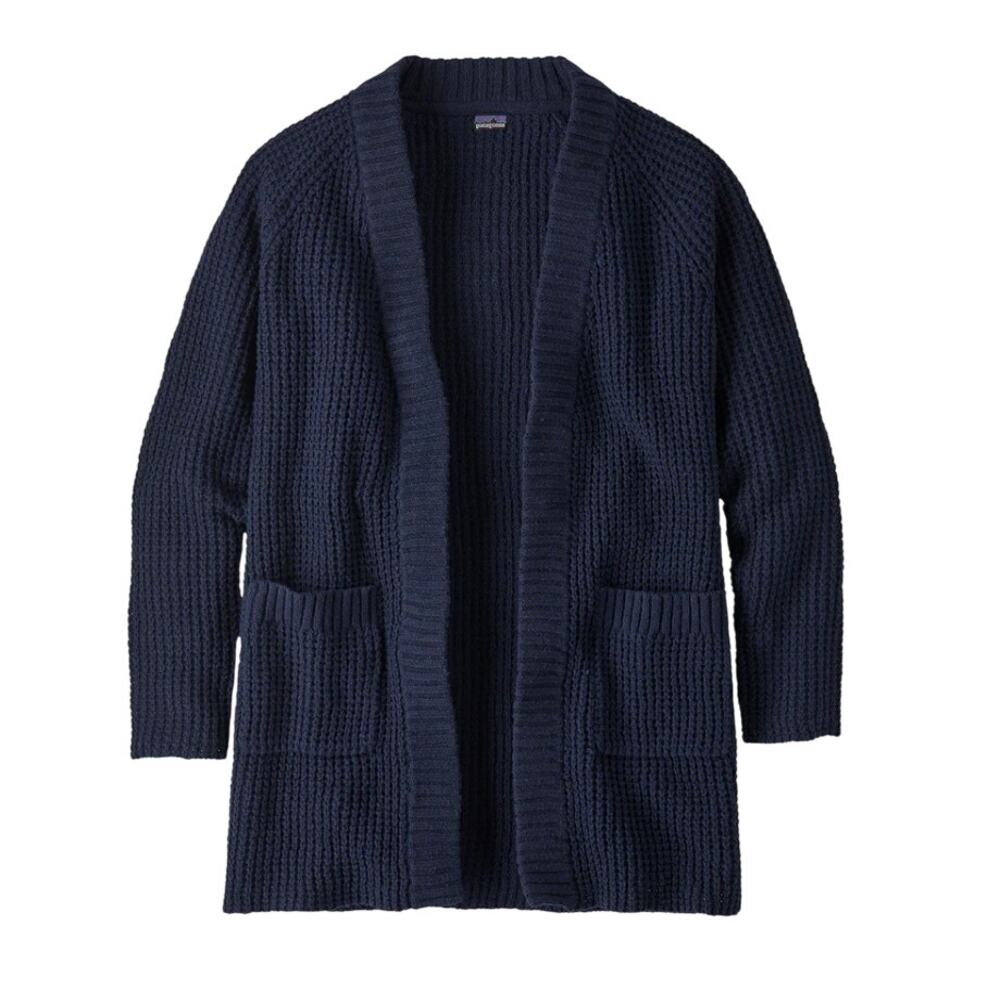 Patagonia Blue Open Front Off Country Cardigan Sweater
